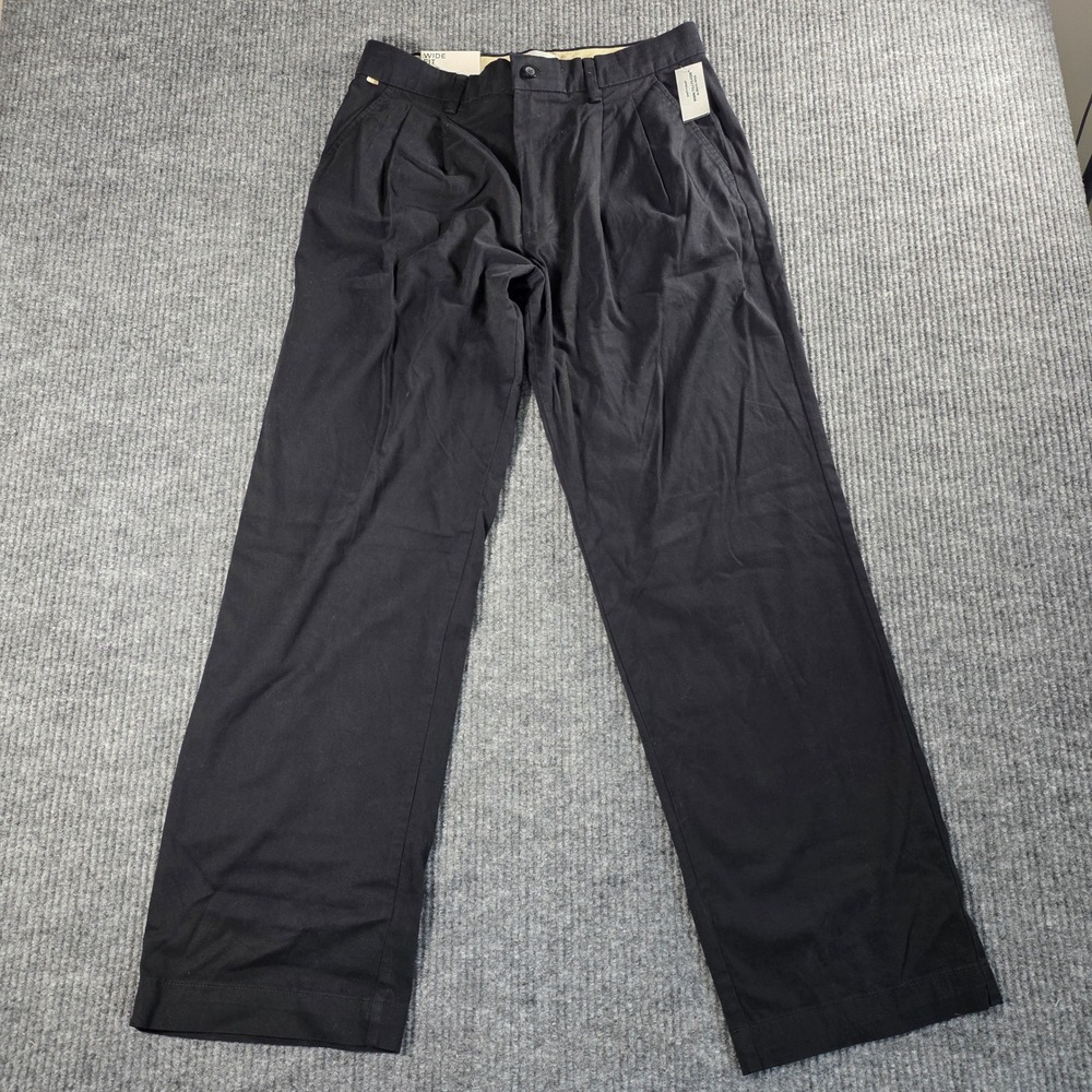 Jack & Jones Pants Studio Wide Fit Black Pleated Trousers Mens 31x32 NEW